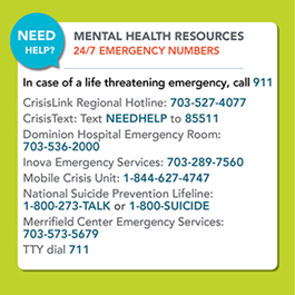 Mental Health resources 24/7 emergency numbers