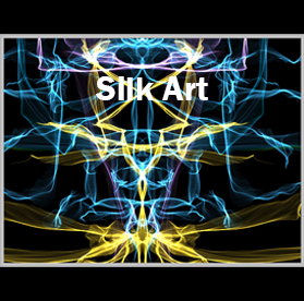 silk art of lines of neon colors
