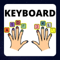keyboard with hands on the home row