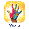Wixie colorful hand logo Wixie words below