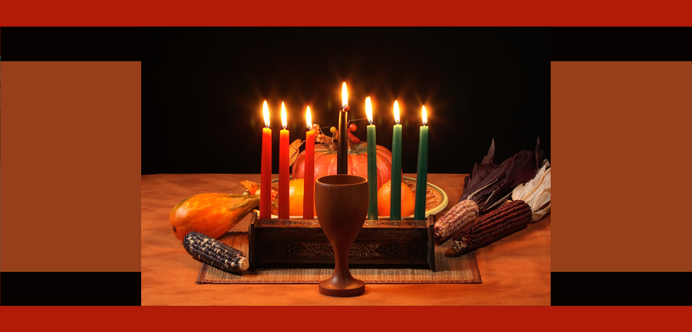 Kwanzaa candles on a table