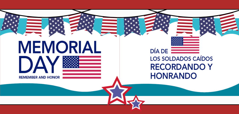 memorial day clipart in english and spanish
