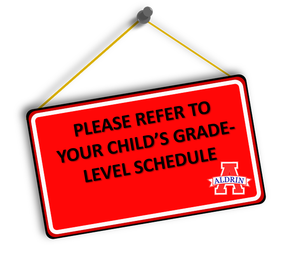 SIGN ON A HOOK please refer to your child's grade level schedule.