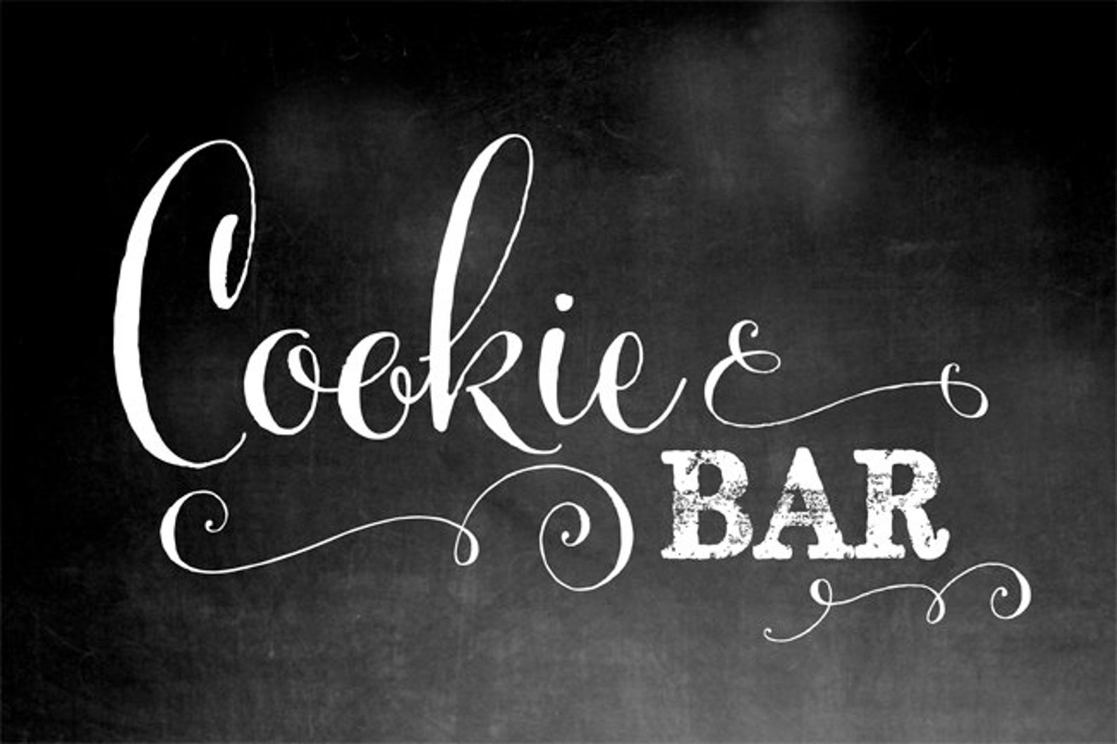 Cookie Bar writing on chalkboard