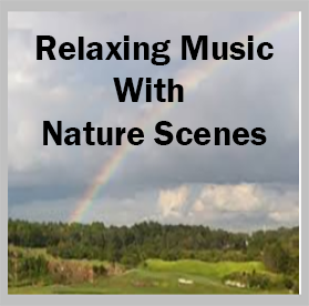 Relaxing music with nature scenes rainbow over a farm