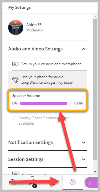 settings speaker volume