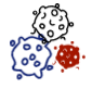 virus icon with 3 cells