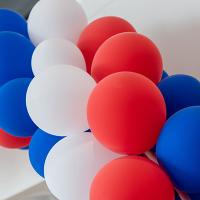 red, white, blue balloons