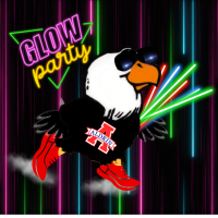 Aldrin Eagle with glow sticks running for Glow Run